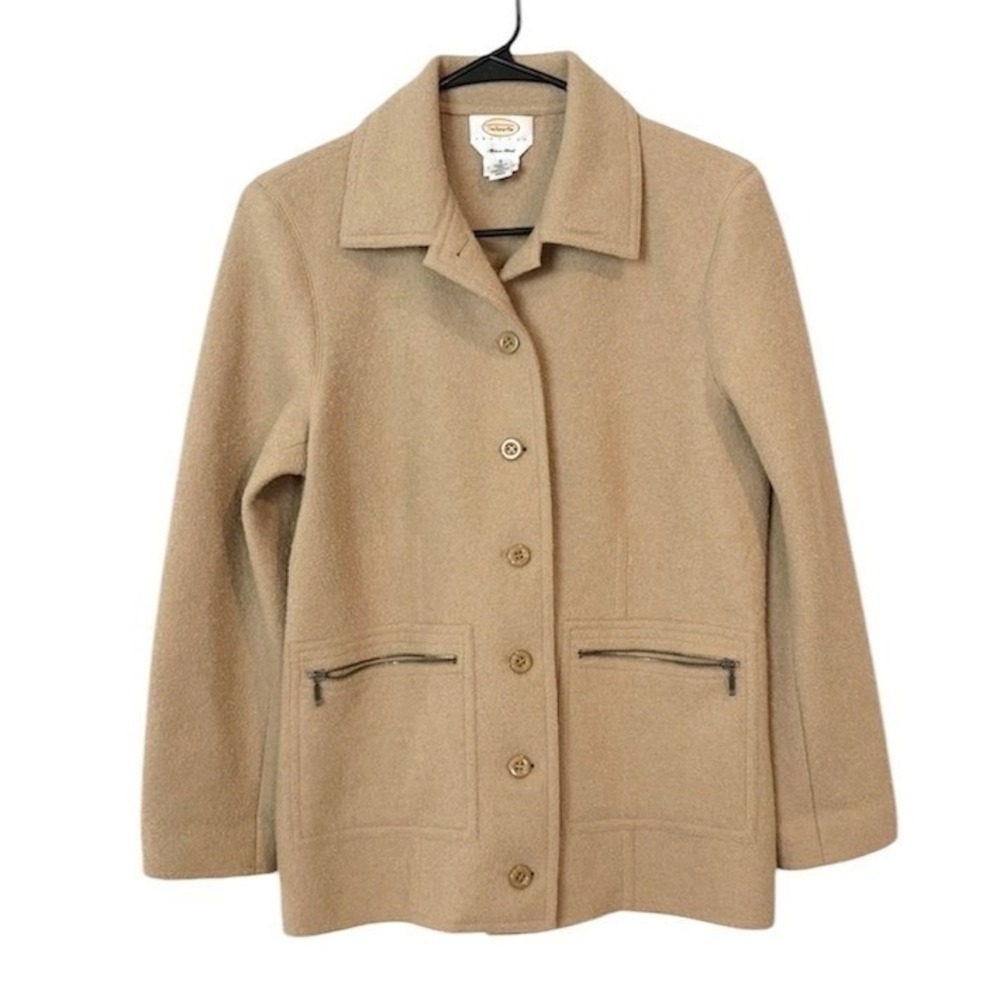 Talbots Petites Alpaca‎ Wool Blend Tan Jacket Camel PETITE SMALL